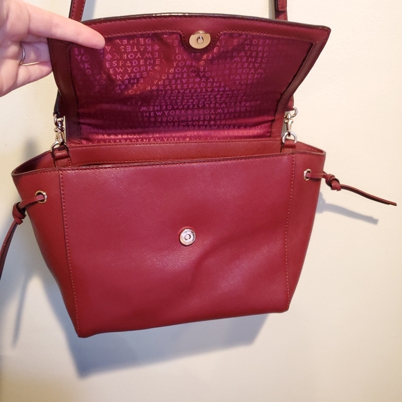 Kate Spade Lilah Laurel Burgundy Leather Satchel - Picture 9 of 14